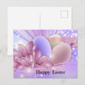 Bloemen en paaseieren feestdagenkaart (Voorkant / Achterkant)