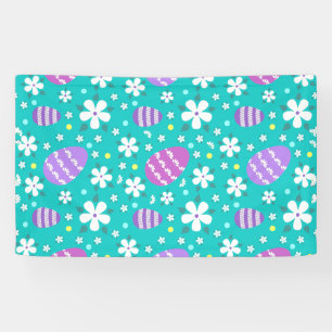 Bloemen en paaseieren - Paaspatroon - Kute Spandoek