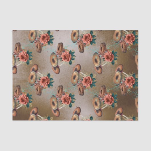 bloemen en paddenstoelen tissuepapier (Voorkant)