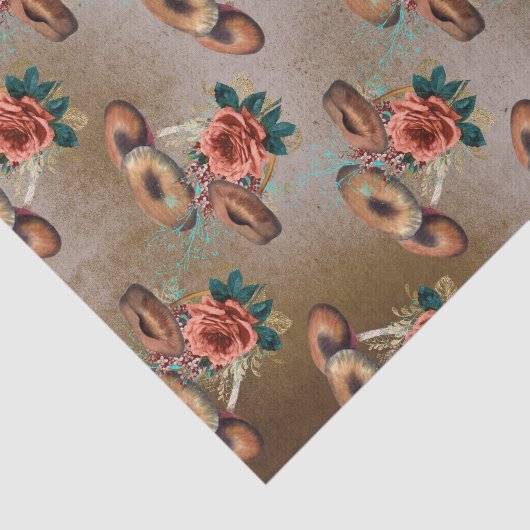 bloemen en paddenstoelen tissuepapier (Detail)