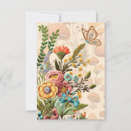 Bloemen en Paddestoel Dank u Nota Bedankkaart