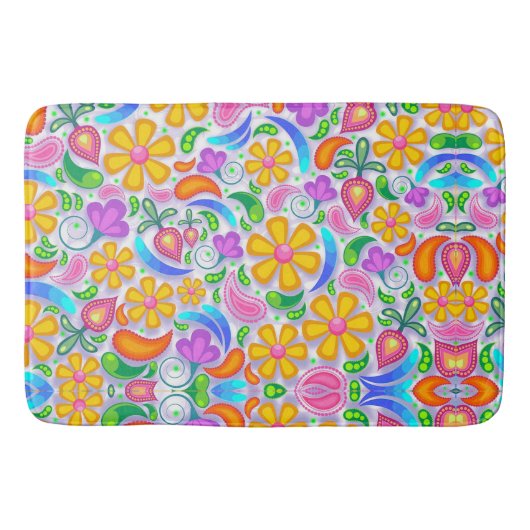 Bloemen en Paisley Badmat (Voorkant)
