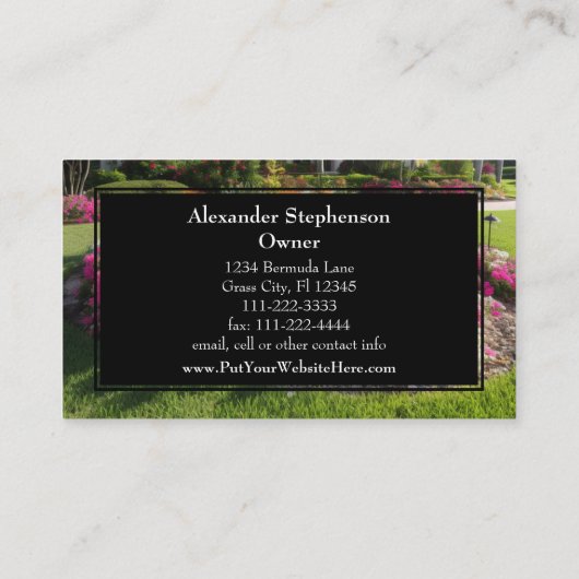 Bloemen en palmbomen Landschap Aannemer Visitekaartje (Achterkant)