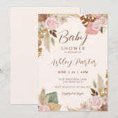 Bloemen en Pampas Grass Kaart (Voorkant / Achterkant)