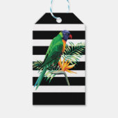 Bloemen en papegaai patroon cadeaulabel (Voorkant)