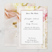 Bloemen en parelpitten save the date (Voorkant / Achterkant)