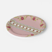 Bloemen en patroon detail papieren bordje (Gekanteld)