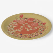 Bloemen en patroon mix papieren bordje (Gekanteld)