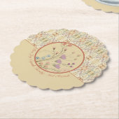 Bloemen en patroon ontwerp kartonnen onderzetters (Gekanteld)