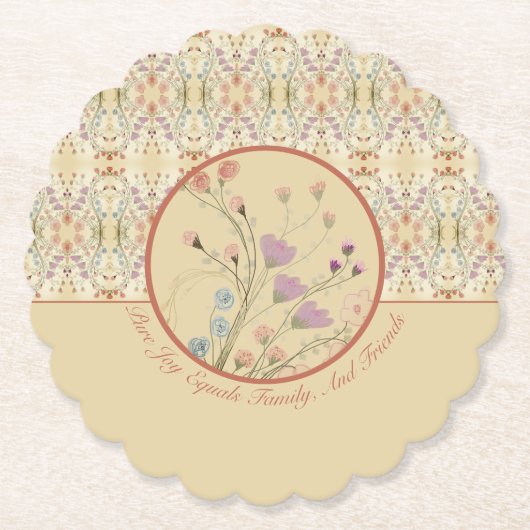 Bloemen en patroon ontwerp kartonnen onderzetters (Voorkant)