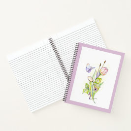 Bloemen en penselen notitieboek