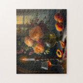 Bloemen en perziken legpuzzel (Verticaal)