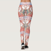 Bloemen en pioenen op een roze achtergrond leggings (Achterkant)