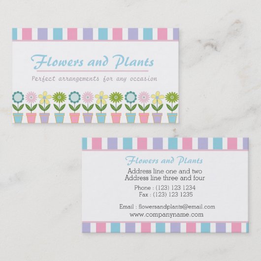 Bloemen en Planten Bloemenwinkel Bloemist Visitekaartje (Voorkant / Achterkant)