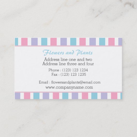Bloemen en Planten Bloemenwinkel Bloemist Visitekaartje (Achterkant)