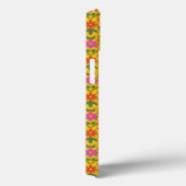 Bloemen en Polka Dots op Gele iPad Case (Achterkant / Rechts)