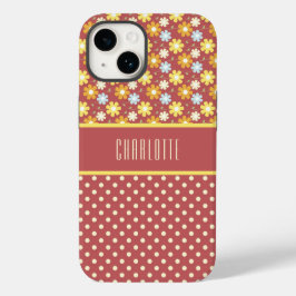  bloemen en Polka Dots Phone Case