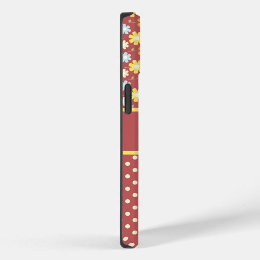 bloemen en Polka Dots Phone Case (Achterkant / Rechts)