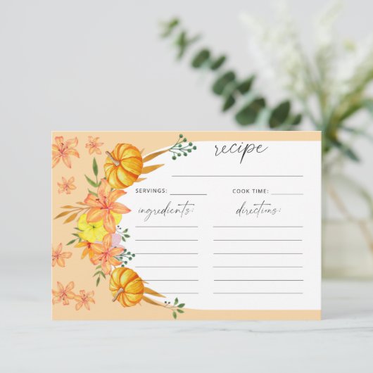 Bloemen- en pompoenboog - receptkaart (Staand voorkant)