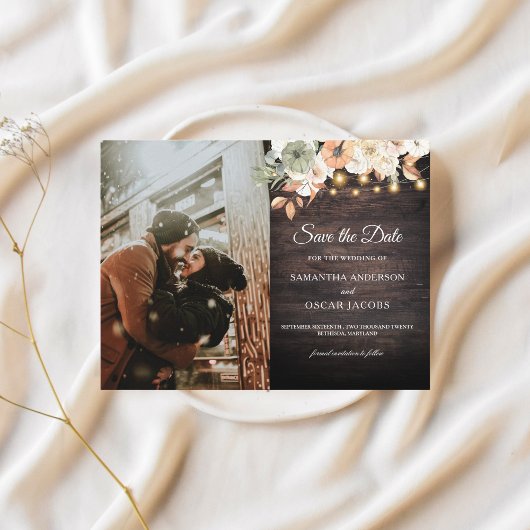  bloemen en pompoenherfst aankondigingskaart