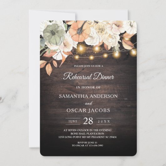  bloemen en pompoenherfst kaart (Voorkant)