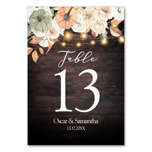  bloemen en pompoenherfst kaart (Achterkant)