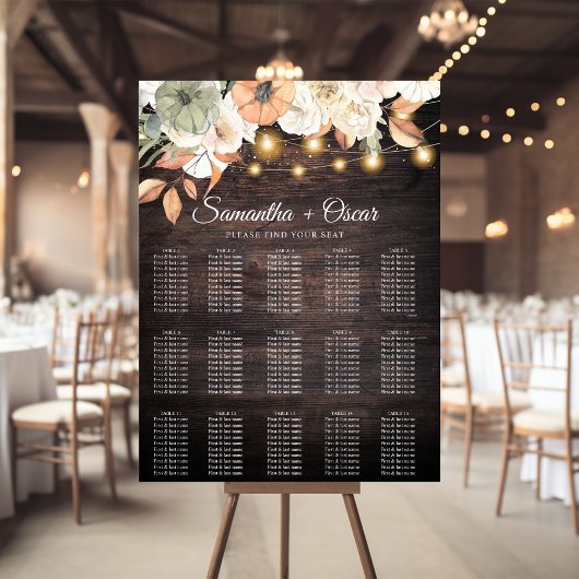  bloemen en pompoenherfst poster