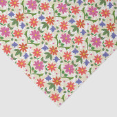 Bloemen en Poolse puntjes op Ecru, weefselpapier Tissuepapier (Detail)