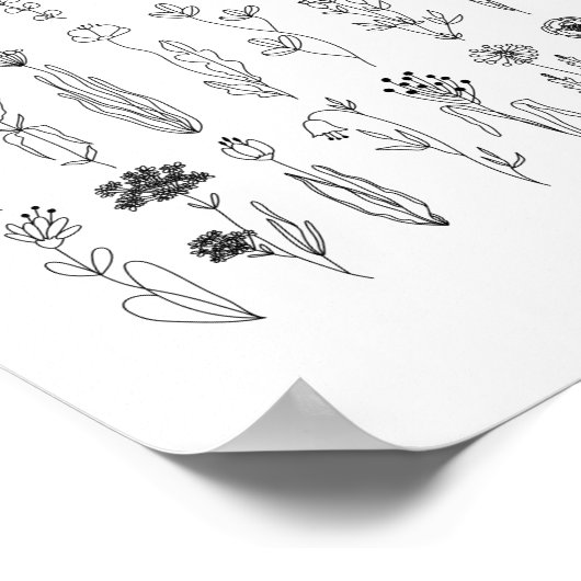 Bloemen en Poster voor inkttekening (Hoek)