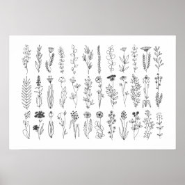 Bloemen en Poster voor inkttekening