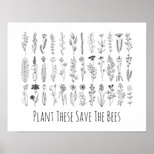 Bloemen en Poster voor inkttekening