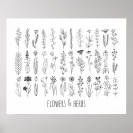 Bloemen en Poster voor inkttekening