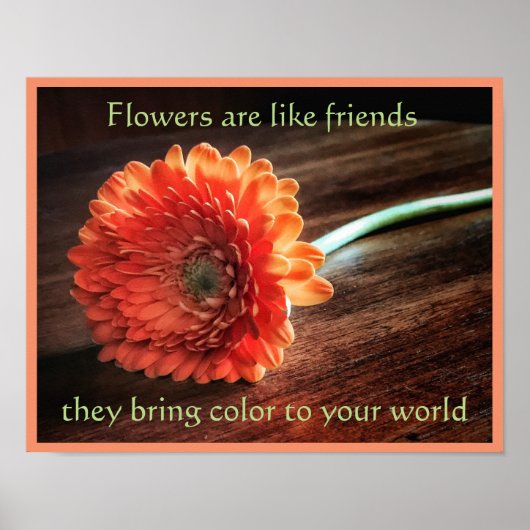 Bloemen en Poster voor vriendschap afdrukken (Voorkant)