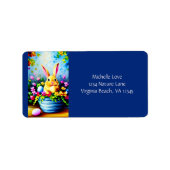  bloemen en postpaasadres etiket (Voorkant)