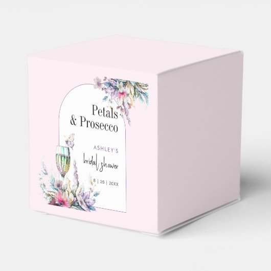 Bloemen en Prosecco Bloemboog Bruidsdiner Bedankdoosjes (Achterkant)
