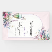 Bloemen en Prosecco Bloemboog Bruidsdiner Spandoek (Horizontaal)