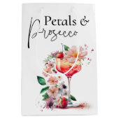 Bloemen en Prosecco Bloemige Bruiloftsdag Brunch Medium Cadeauzakje (Voorkant)