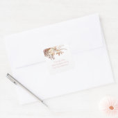 Bloemen en Prosecco Bloemige Dankjewel Bruidsontbi Vierkante Sticker (Envelop)
