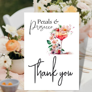 Bloemen en Prosecco Bloemrijke Bruids-Shower Brunc Bedankkaart