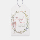 Bloemen en Prosecco Bruidsbruiloft Dank Je Cadeaulabel (Achterkant)