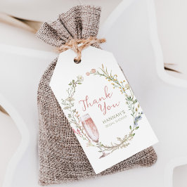 Bloemen en Prosecco Bruidsbruiloft Dank Je Cadeaulabel