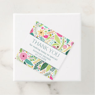 Bloemen en Prosecco Bruidsdiner Bedankjes Labels