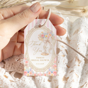 Bloemen en Prosecco Bruidsdouche Cadeaulabel