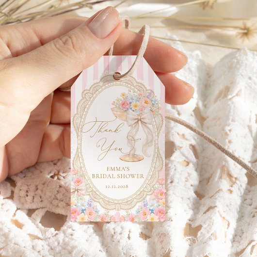 Bloemen en Prosecco Bruidsdouche Cadeaulabel