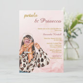 Bloemen en Prosecco Bruidsdouche Kaart (Staand voorkant)