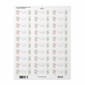 Bloemen en Prosecco Bruidsfeest Retouradres Etiket (Full Sheet)