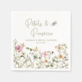 Bloemen en Prosecco Bruidsmeisjesborrel Servet (Voorkant)