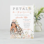 Bloemen en Prosecco Bruiloftsfeest Template Kaart (Staand voorkant)