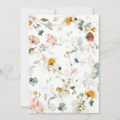 Bloemen en Prosecco Bruiloftsfeest Template Kaart (Achterkant)