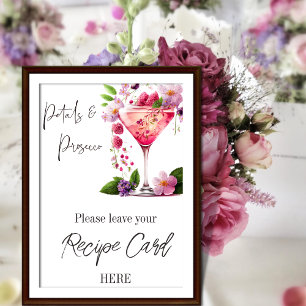 Bloemen en Prosecco Bruiloftsreceptie Poster